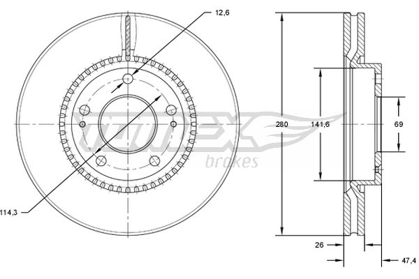 Brzdový kotúč TOMEX Brakes